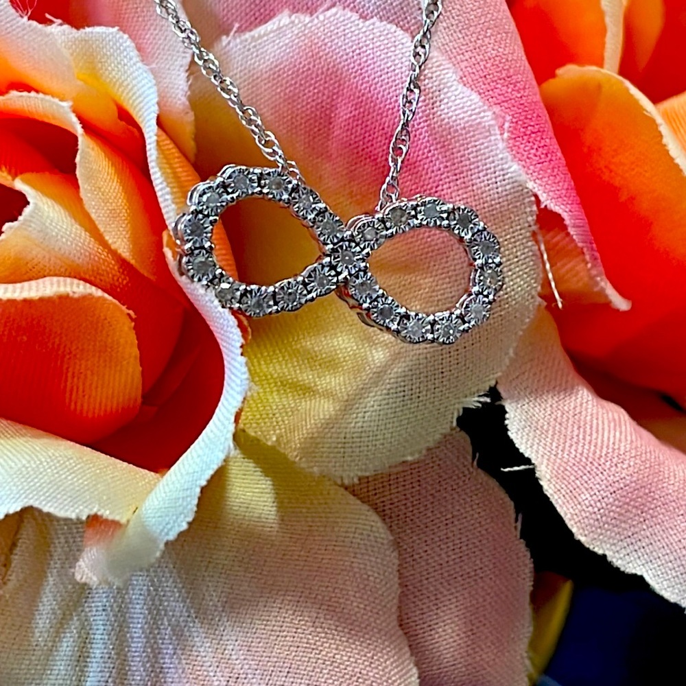 Diamond infinity necklace